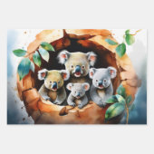 Familie Koala im Wasserfarbenwald Geschenkpapier Set (Vorderseite 2)