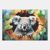 Familie Koala im Wasserfarbenwald Geschenkpapier Set (Vorderseite)