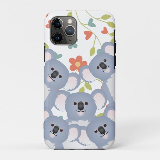 Familie Koala mit Blume und Blätter Case-Mate iPhone Hülle (Rückseite)