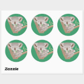 Familie Koala Runder Aufkleber (Blatt)