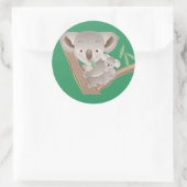 Familie Koala Runder Aufkleber (Tasche)