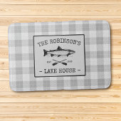 Familie Lake House Oars Fischen Rustikal Weiß Kari Badematte