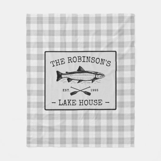 Familie Lake House Oars Fischen Rustikal Weiß Kari Fleecedecke (Vorderseite)