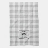Familie Lake House Oars Fischen Rustikal Weiß Kari Geschirrtuch (Vertikal)