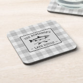 Familie Lake House Oars Fischen Rustikal Weiß Kari Getränkeuntersetzer (Linke Seite)