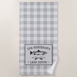 Familie Lake House Oars Fischen Rustikal Weiß Kari Strandtuch
