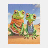Familie Lizard Artwork Fleecedecke (Vorderseite)