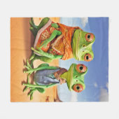 Familie Lizard Artwork Fleecedecke (Vorderseite (Horizontal))