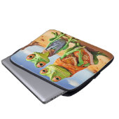 Familie Lizard Artwork Laptopschutzhülle (Vorne Knopf)