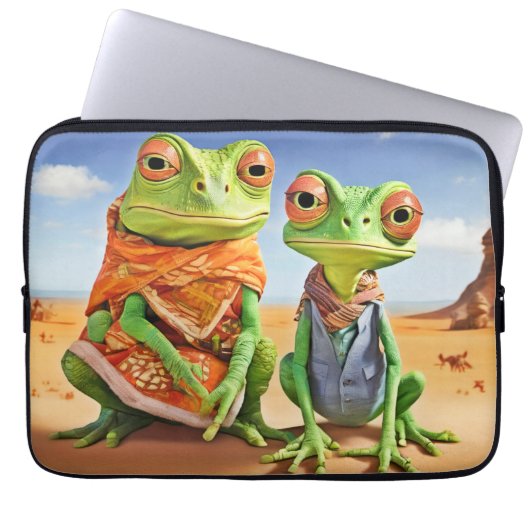 Familie Lizard Artwork Laptopschutzhülle (Vorderseite)