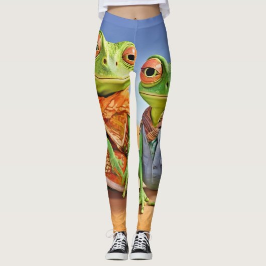 Familie Lizard Artwork Leggings (Vorderseite)
