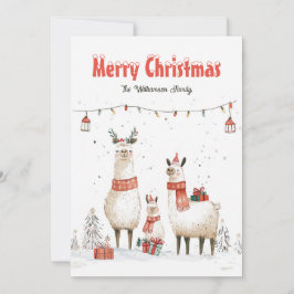 Familie Llama 3 Weihnachtskarten Feiertagskarte