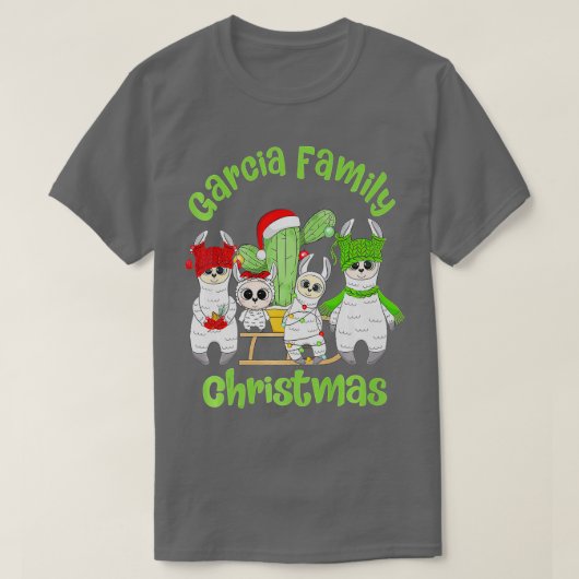 Familie Llama Männer Frauen und Kinder Garcia Fami T-Shirt (Design vorne)