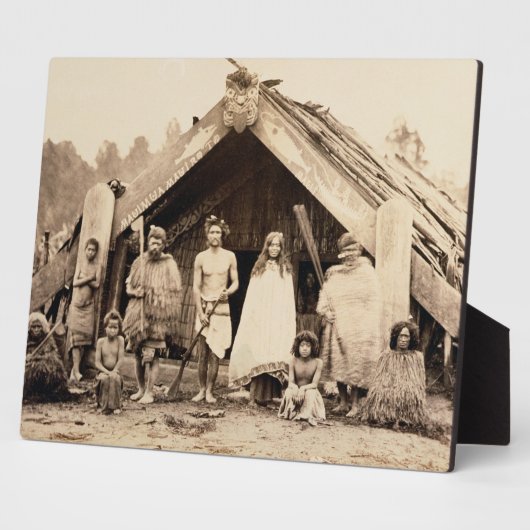 Familie Maori, Neuseeland, c.1880s (Albumen-Druck) Fotoplatte (Seite)