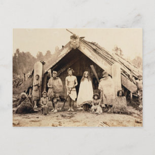 Familie Maori, Neuseeland, c.1880s (Albumen-Druck) Postkarte