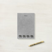 Familie Marching Elephants Post-it Klebezettel (Auf Schreibtisch)