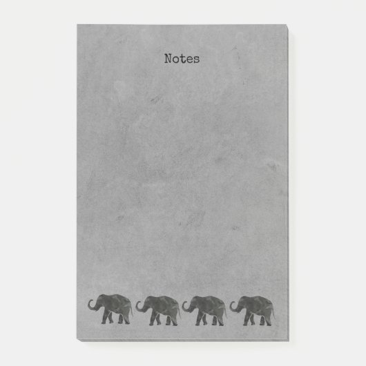Familie Marching Elephants Post-it Klebezettel (Vorderseite)