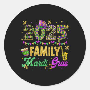 Familie Mardi Gras 2025 Fett Dienstag Familie Matc Runder Aufkleber