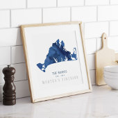 Familie Marthas Vineyard Blue Map Poster