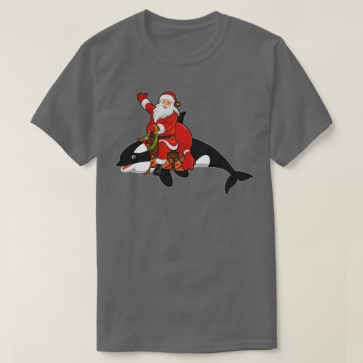 Familie Matching Funny Santa Riding Orca Fisch Chr T-Shirt (Design vorne)
