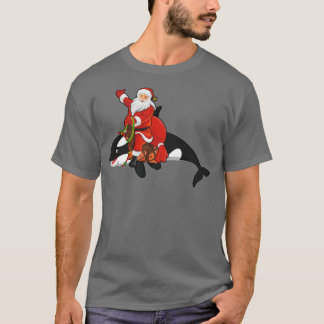 Familie Matching Funny Santa Riding Orca Fisch Chr T-Shirt