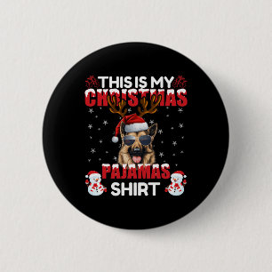 Familie Matching Funny Xmas Pajama German Shepherd Button