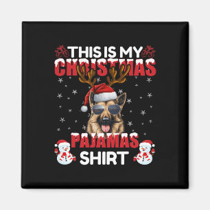 Familie Matching Funny Xmas Pajama German Shepherd Magnet