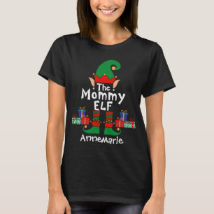 Familie Matching Weihnachtself Outfit mit Namen T-Shirt