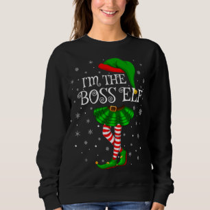 Familie Matching Women Girls Ich bin der Boss Elf Sweatshirt