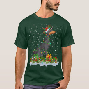 Familie Matching Xmas Lighting Santa Doberman Dog T-Shirt