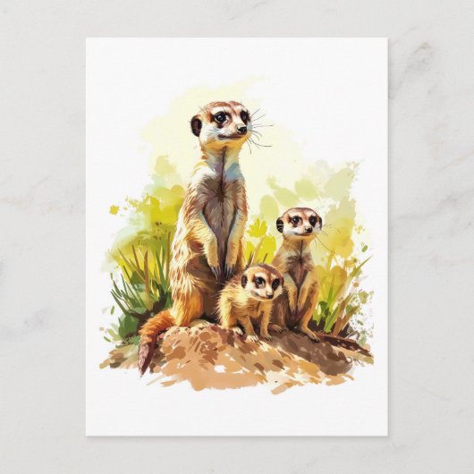 Familie Meerkat Feiertagspostkarte (Vorderseite)