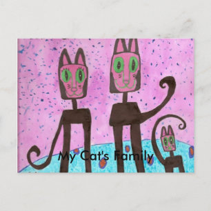 Familie meiner Katze von Simo Postkarte