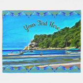 Familie Mismaloya Fischerboote 0346 Fleecedecke (Vorderseite (Horizontal))