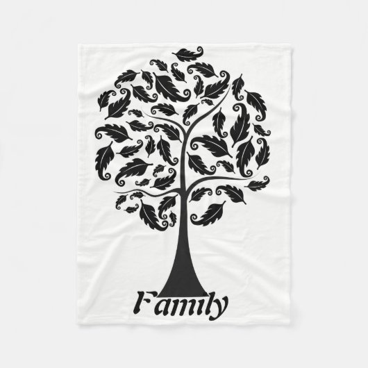 Familie mit Baumentwurf Fleece-Decke Fleecedecke (Vorderseite)