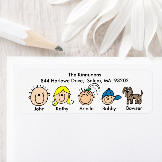 Familie mit Hunde-Adressenkennzeichen (Insitu)