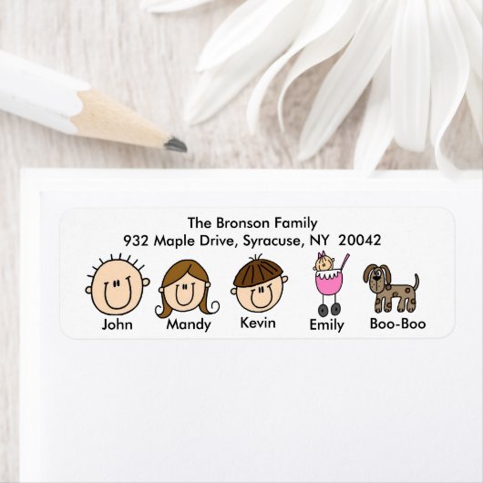 Familie mit Hunde-Adressenkennzeichen (Insitu)