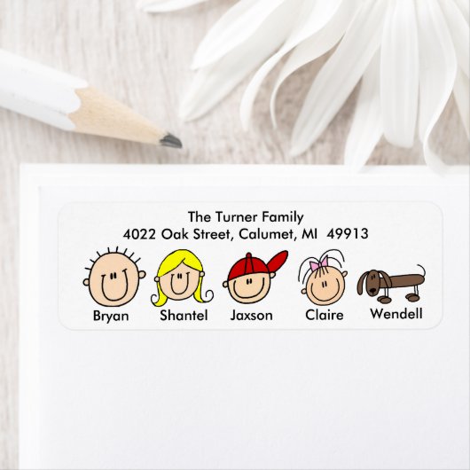 Familie mit Hunde-Adressenkennzeichen (Insitu)