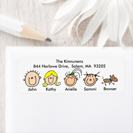 Familie mit Hunde-Adressenkennzeichen (Insitu)