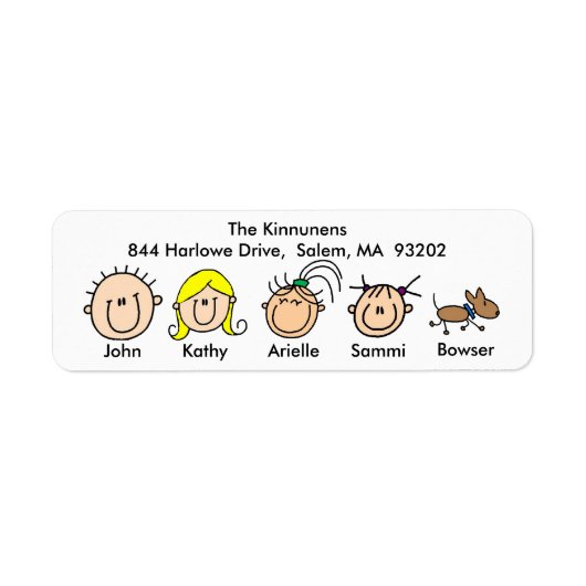 Familie mit Hunde-Adressenkennzeichen (Vorne)