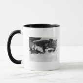 Familie mit Hunde Schlitten in Alaska Tasse (Links)