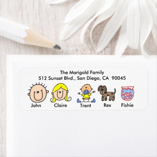 Familie mit Hunde- und Fischadressen (Insitu)