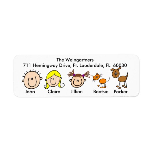 Familie mit Hunde- und Katalogadressen (Vorne)