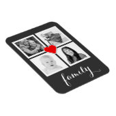 Familie mit vier Fotos und Herz Magnet (Rechte Seite)