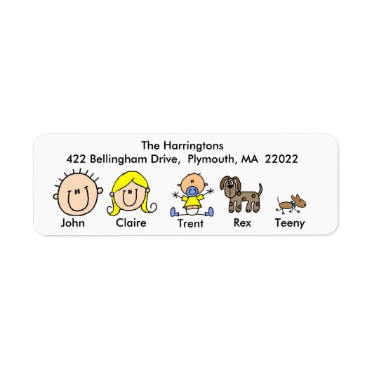 Familie mit zwei Hunden-Adresslisten (Vorne)