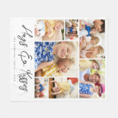 Familie Multi Foto Collage Hugs & Kisses Fleecedecke (Vorderseite (Horizontal))