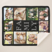 Familie Multi-Foto Collage Personalisiert Black Sherpadecke (Vorderseite (Horizontal))