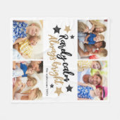 Familie Multi Foto Collage Ruhe hell Fleecedecke (Vorderseite (Horizontal))