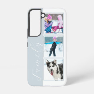 Familie Multi-Foto Strip in Pulverblau Samsung Galaxy Hülle