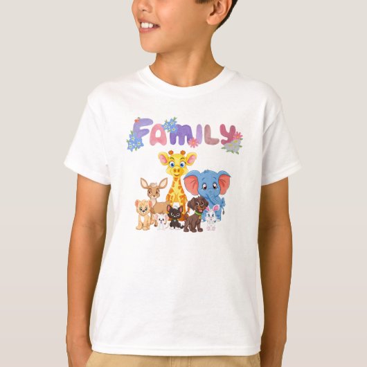 Familie nach Tieren. T-Shirt (Vorderseite)