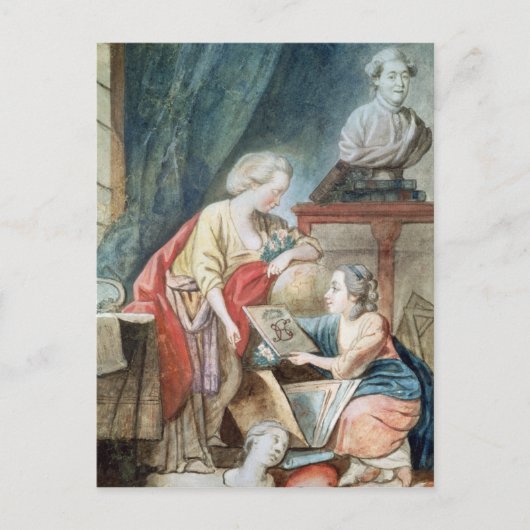 Familie Necker im Jahre 1780 Postkarte (Vorderseite)